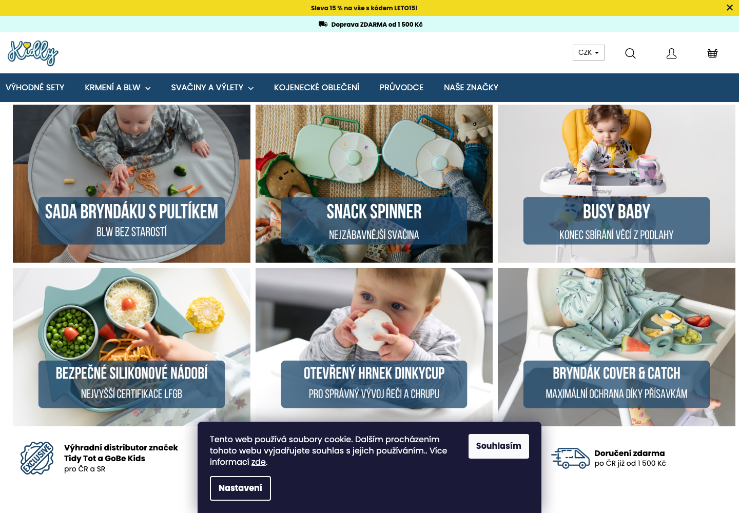 Screenshot webu Kidly.cz